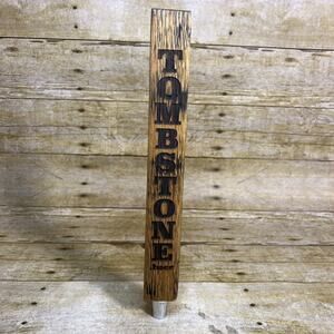 Tombstone Beer Tap Handle • Threaded Wood • 12.5" Tall • Vintage Barware